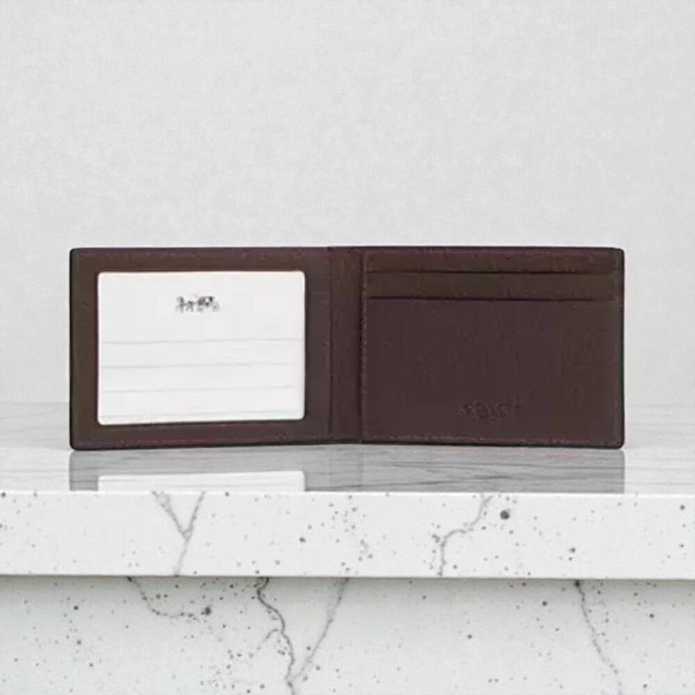 Coach Compact Billfold Leather Wallet in Maple CM167 - Picture 3 of 4